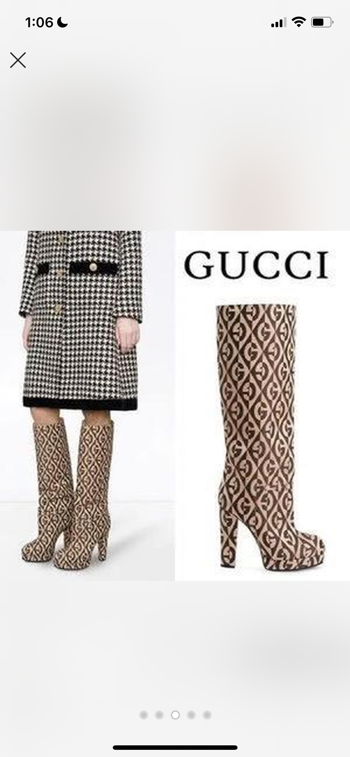 GUCCI G Rhombus Diamond Platform Boots